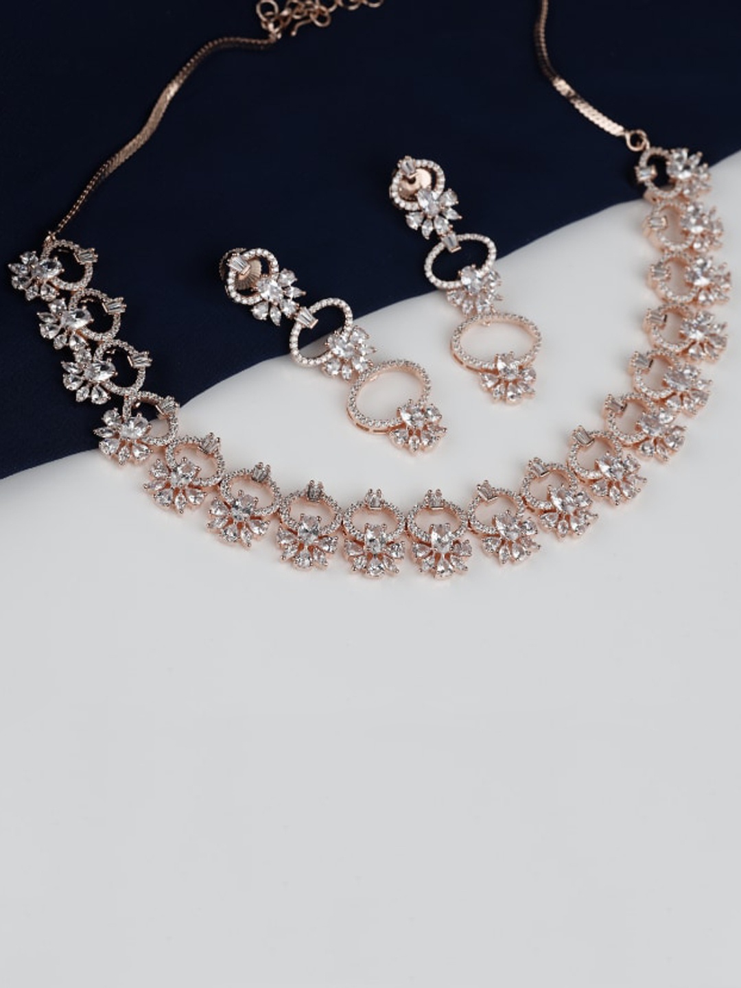 

Kord Store Rose Gold-Plated AD-Studded Jewellery Set