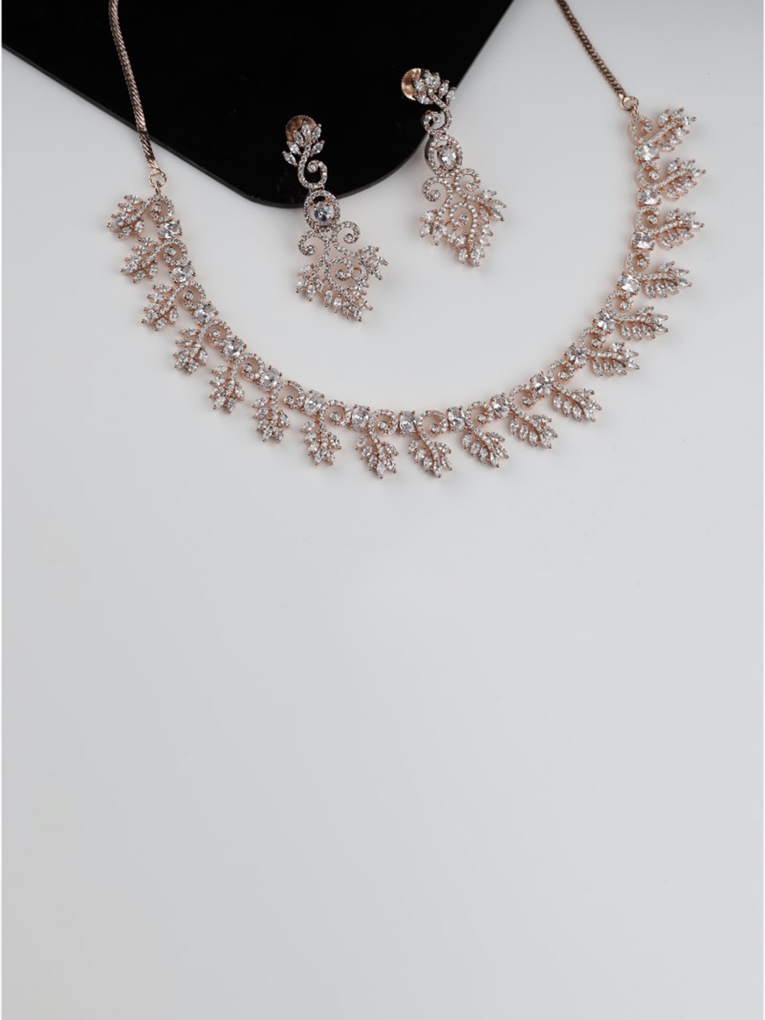 

Kord Store Rose Gold-Plated AD-Studded Jewellery Set