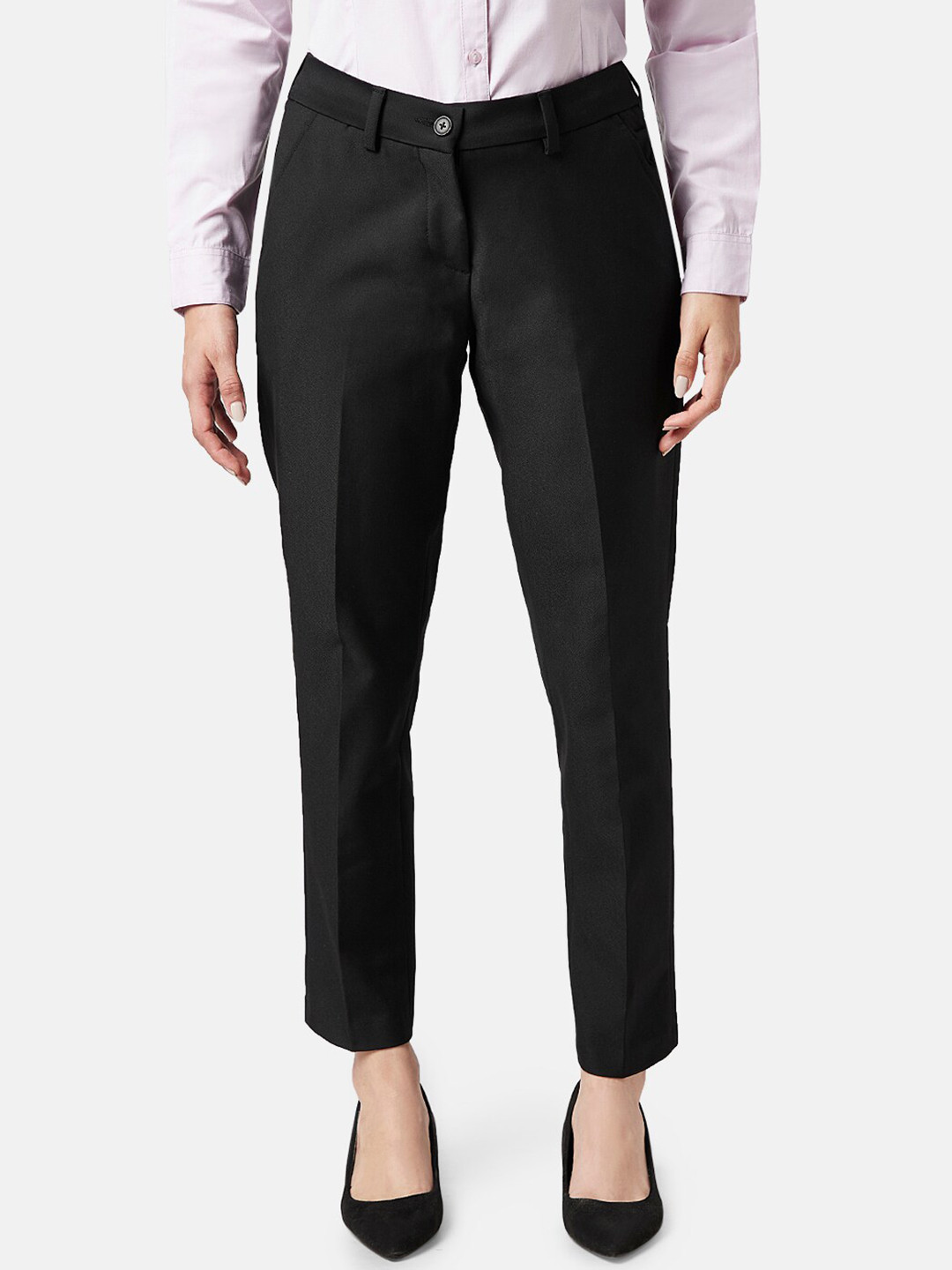 

Annabelle by Pantaloons Women Mid-Rise Formal Trousers, Black