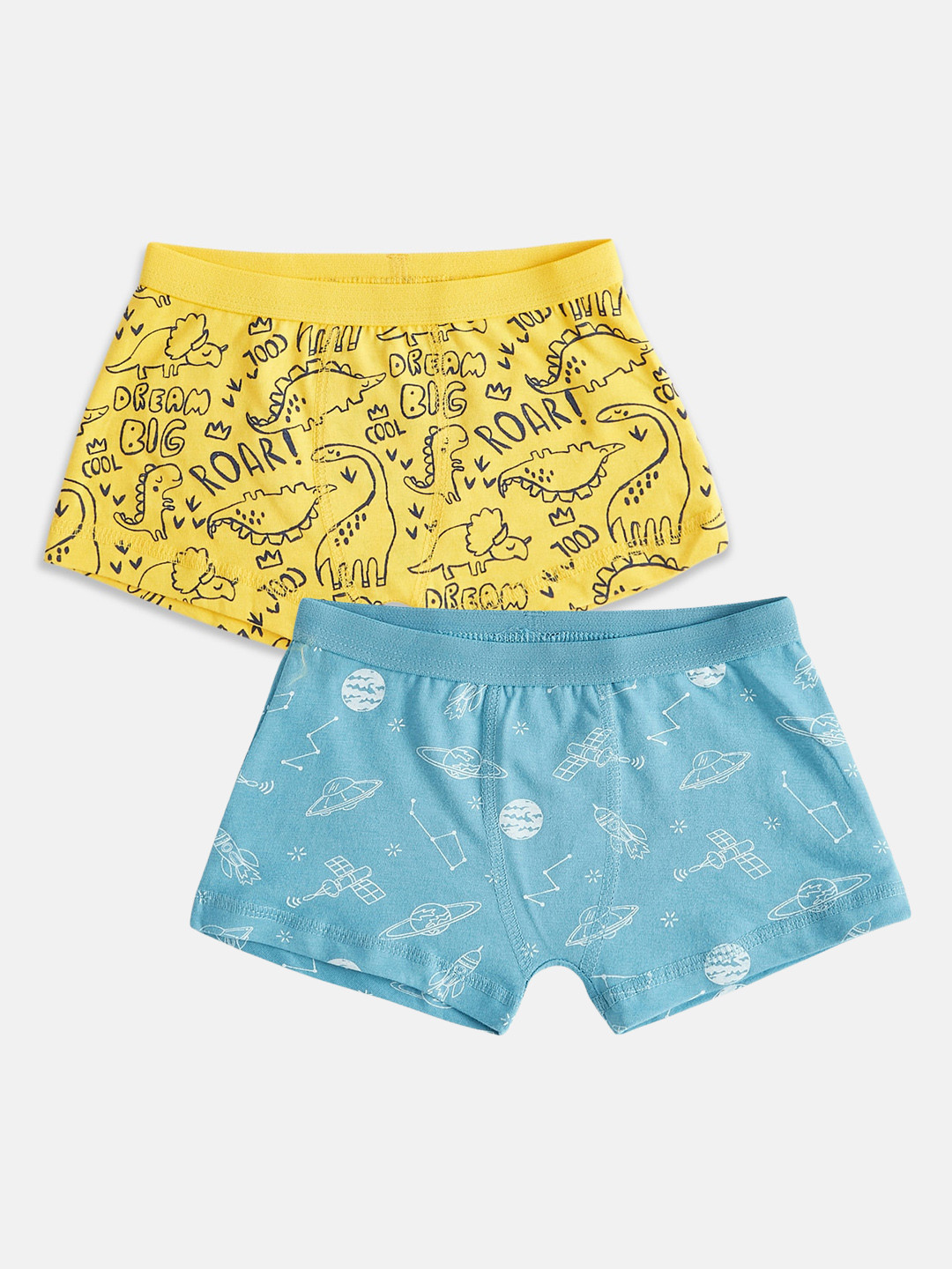 

Pantaloons Junior Boys Pack Of 2 Printed Cotton Trunks 8905685685257, Blue