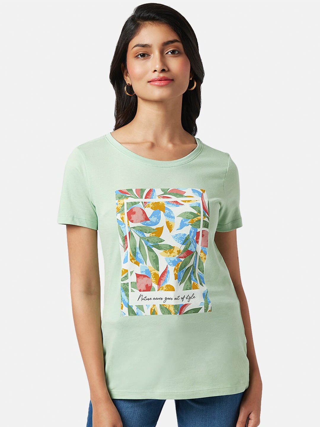 

Honey by Pantaloons Graphic Printed Cotton T-shirt, Green