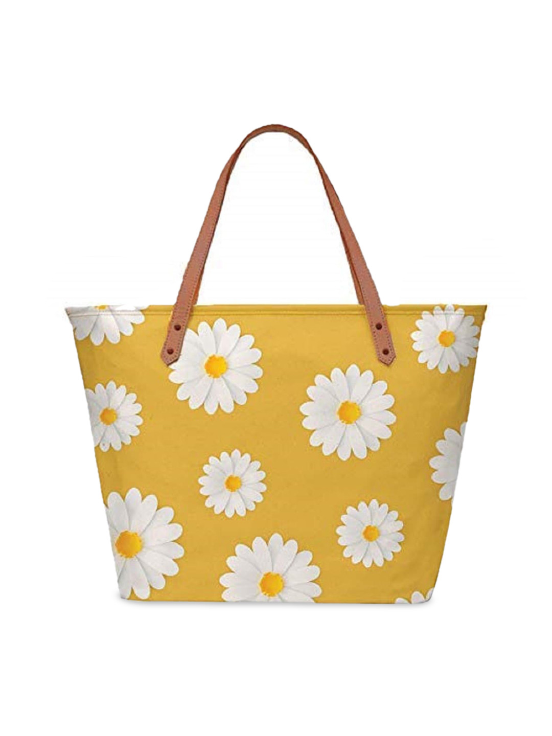

Lychee bags Floral Printed Oversized Shopper Tote Bag, Yellow