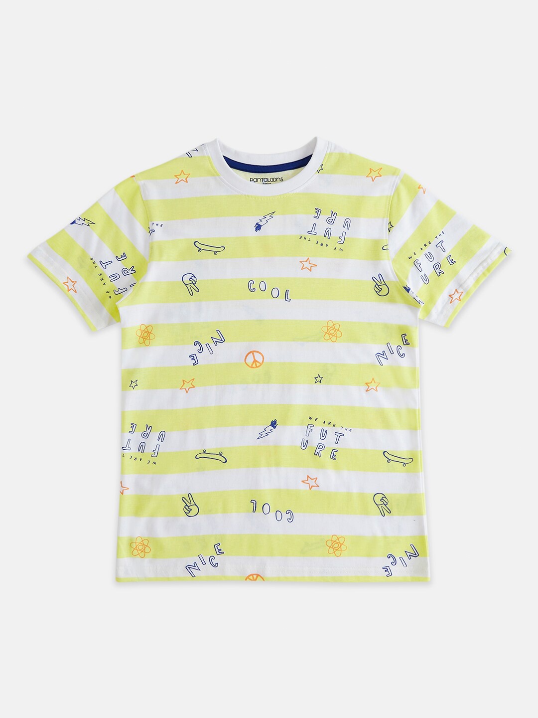 

Pantaloons Junior Boys Typography Printed Cotton T-shirt, White