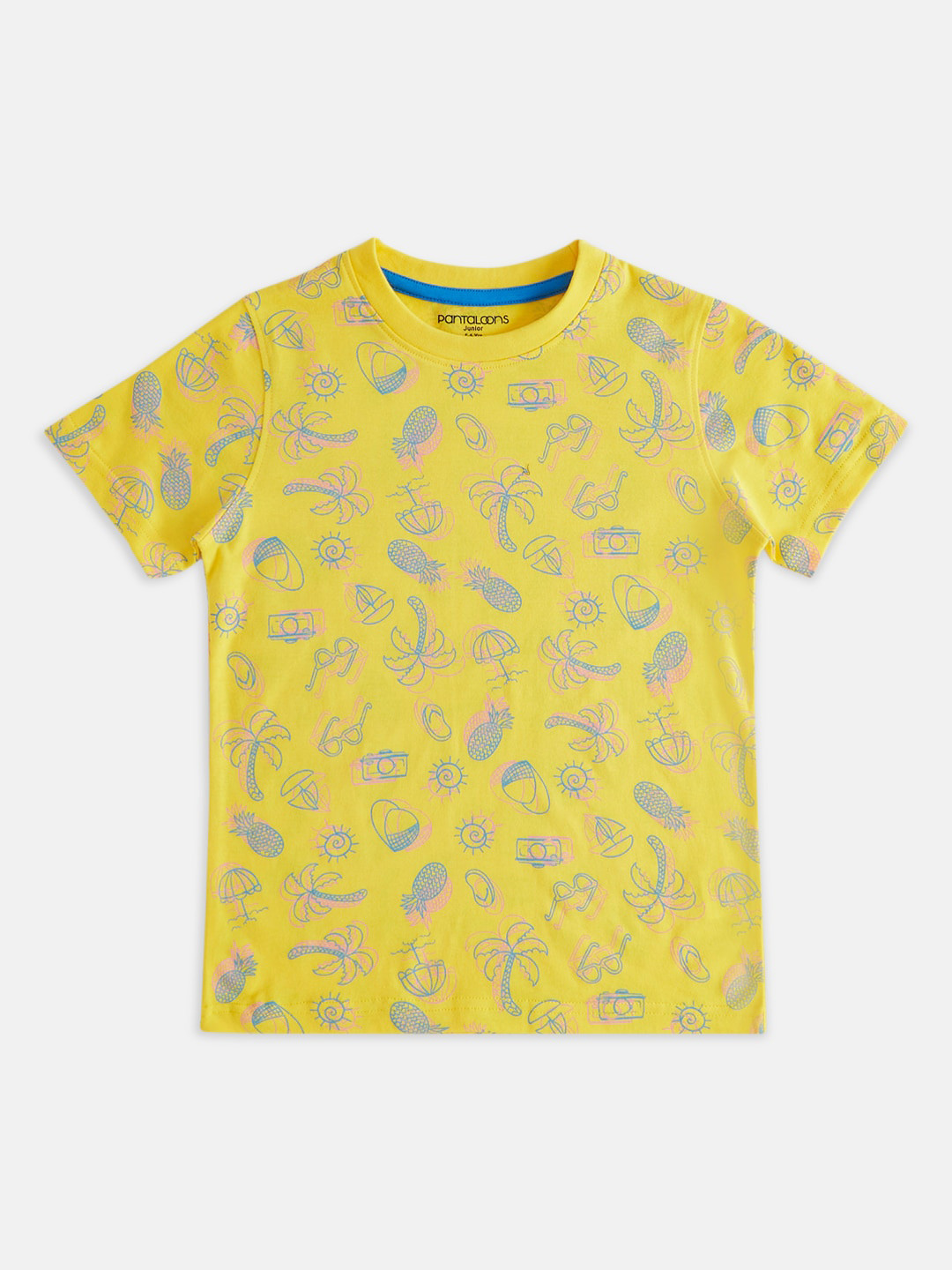

Pantaloons Junior Boys Conversational Printed Cotton T-shirt, Yellow