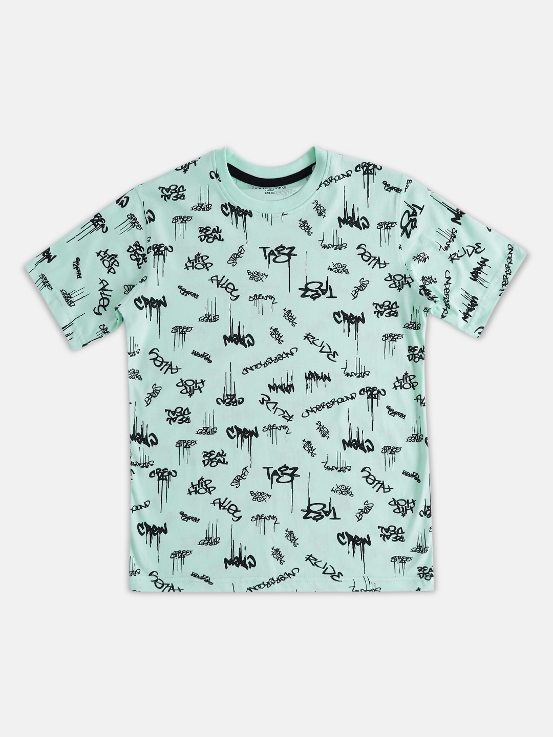 

Pantaloons Junior Boys Typography Printed Cotton T-shirt, Green