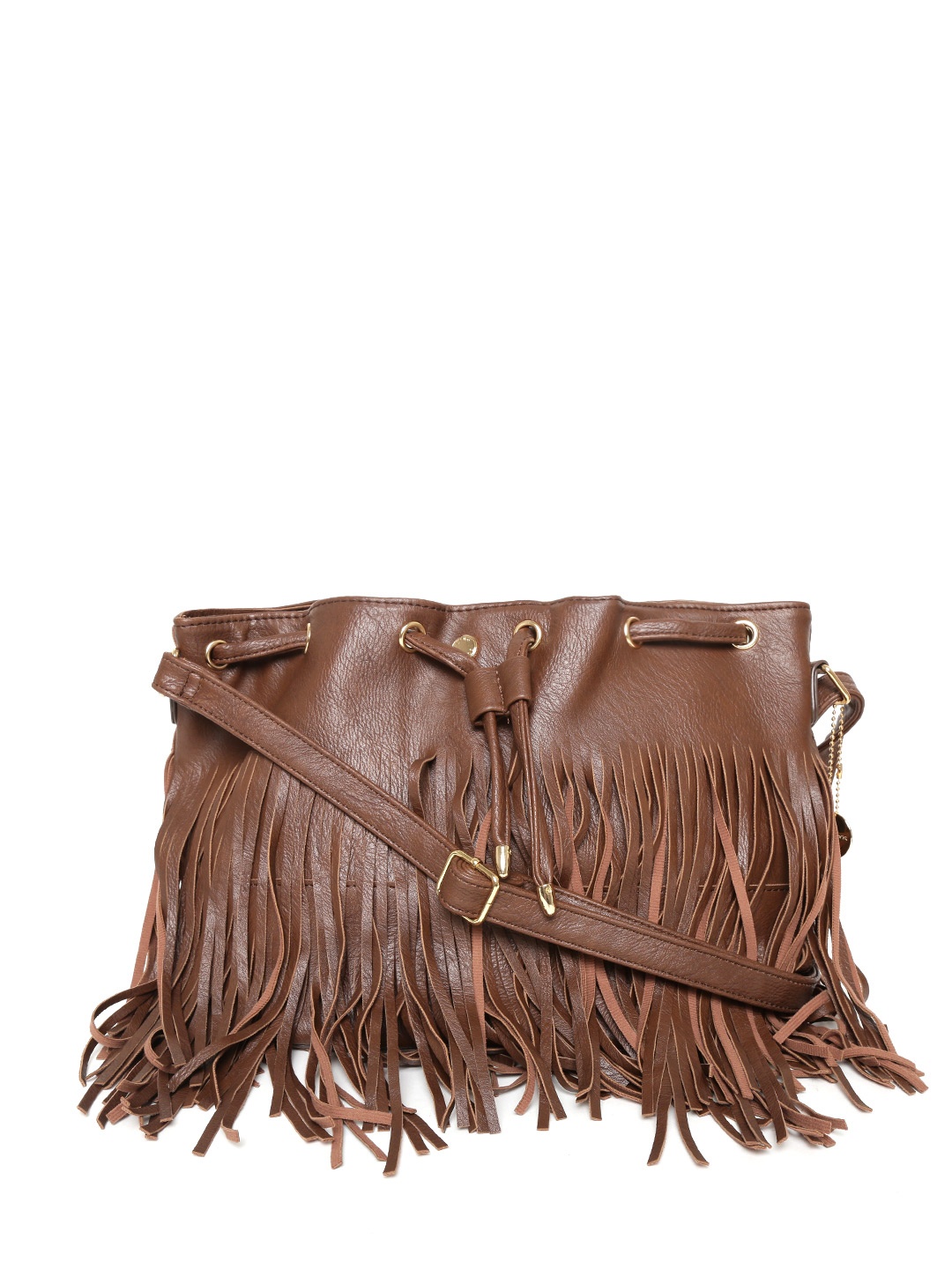 

Lino Perros Brown Fringed Sling Bag