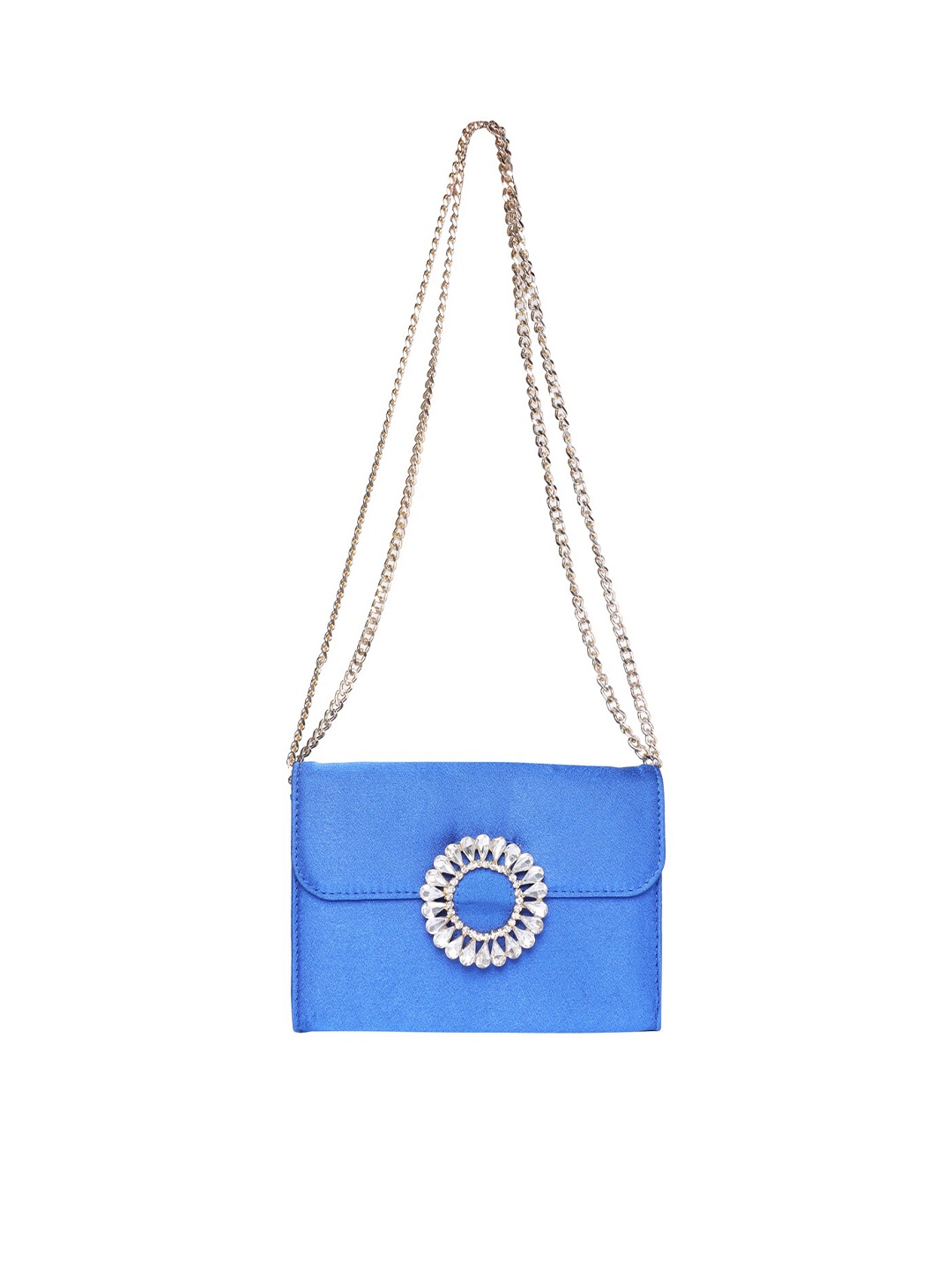 

HORRA Buckle Detail Envelope Clutch, Blue