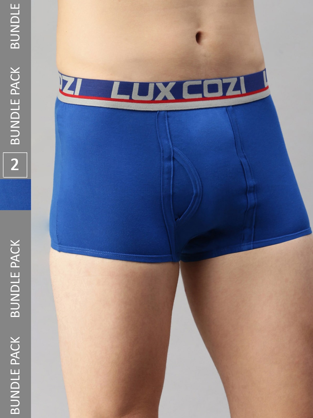 

Lux Cozi Men Pack Of 2 Pure Cotton Outer Elastic Short Trunks- COZI_GLO_MT_BU_2PC, Blue