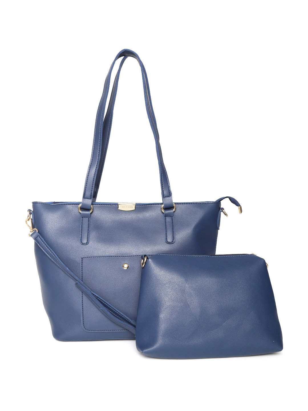 

Lino Perros Navy Blue Solid Shoulder Bag with Pouch