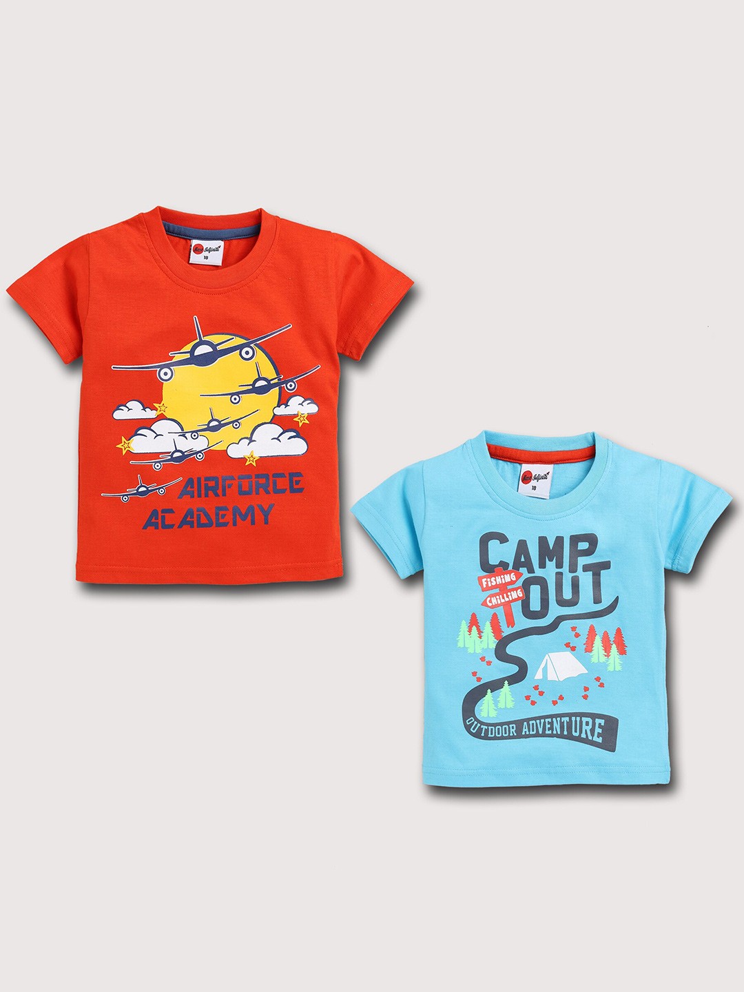 

Mars Infiniti Boys Pack Of 2 Typography Printed Cotton T-shirts, Red