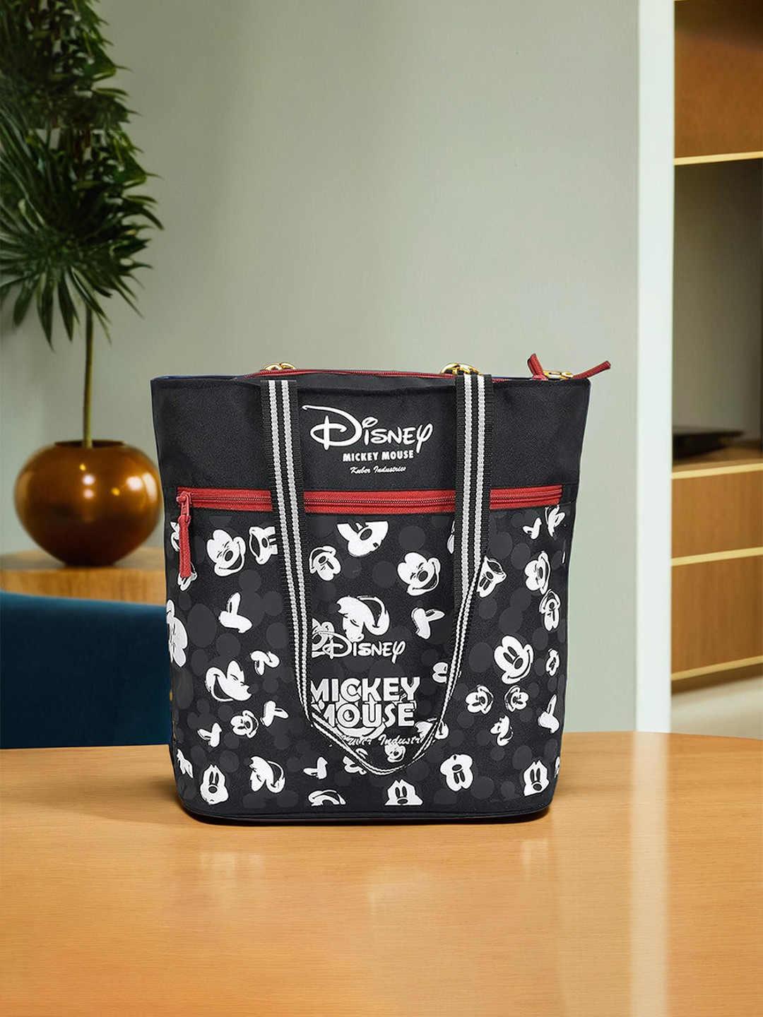 

Kuber Industries Mickey Printed Shopper Tote Bag, Black