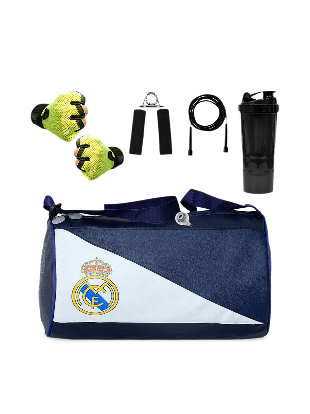 

Kuber Industries Colourblocked Soft Leather Lightweight Sports Duffle Bag, Blue