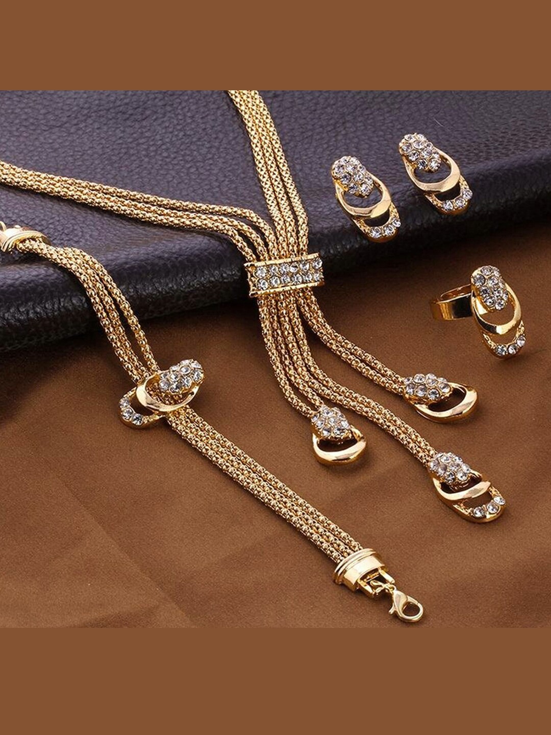 

Jewels Galaxy Gold-Plated Stone Studded Jewellery Set