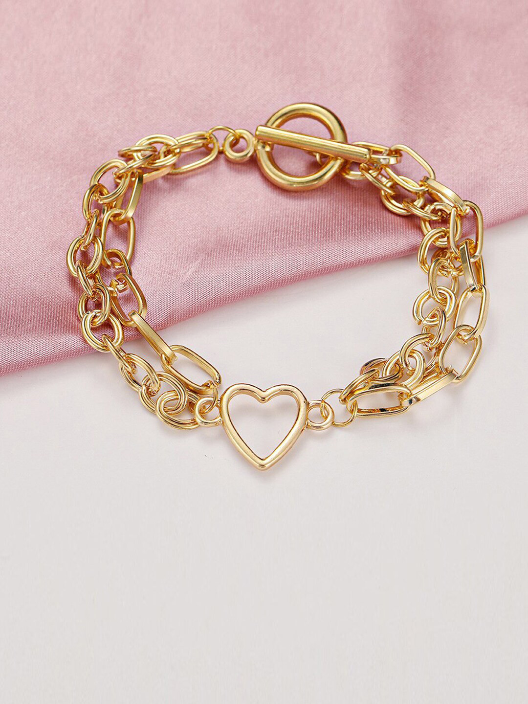 

Jewels Galaxy Women Set Of 2 Gold-Plated Charm Bracelet