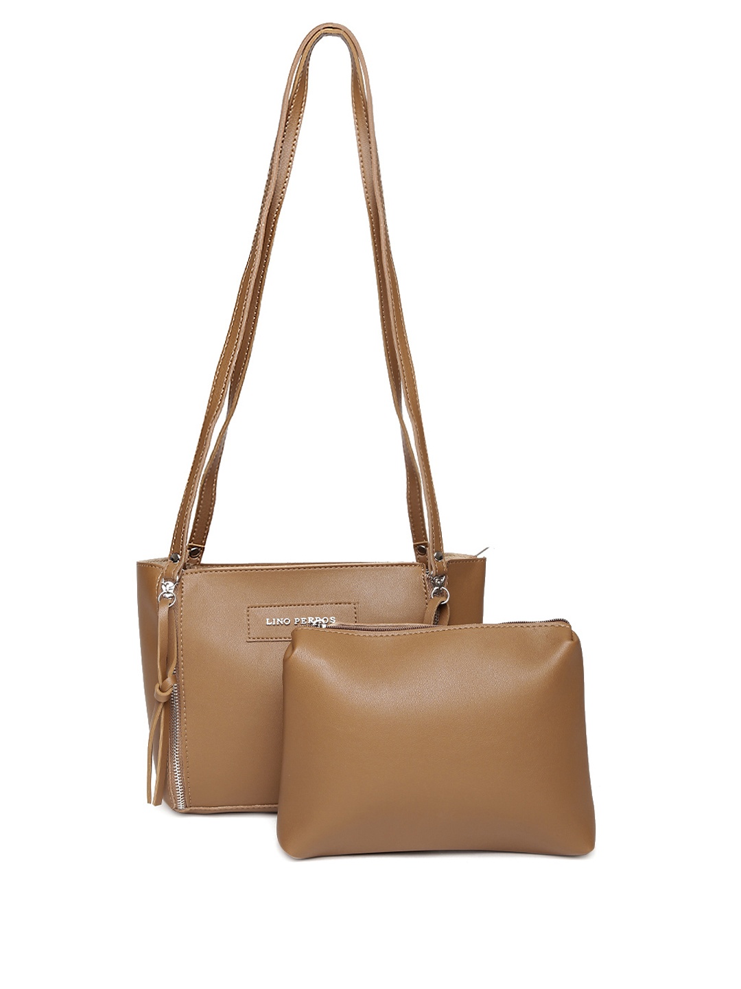 

Lino Perros Brown Solid Sling Bag with Pouch