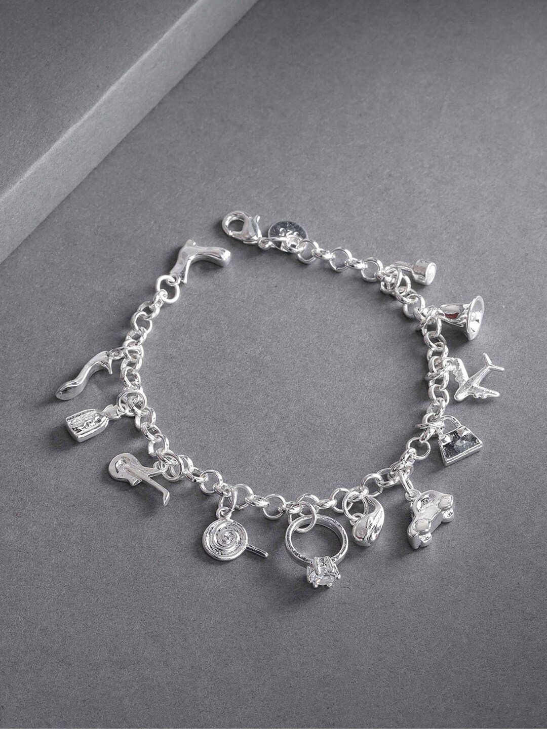 

Jewels Galaxy Women Silver-Plated Charm Bracelet