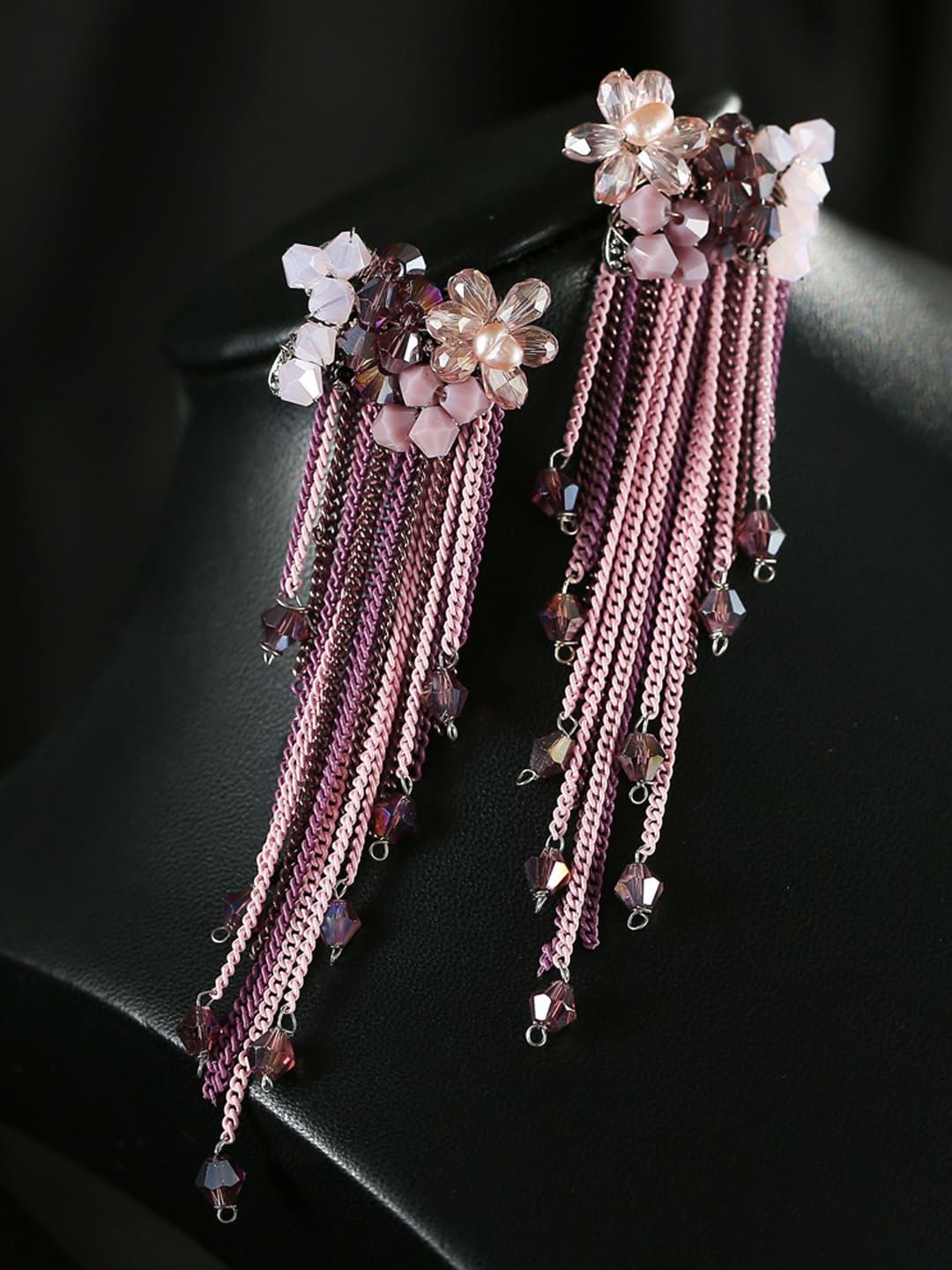

Jewels Galaxy Gold-Plated Tasselled Drop Earrings, Pink