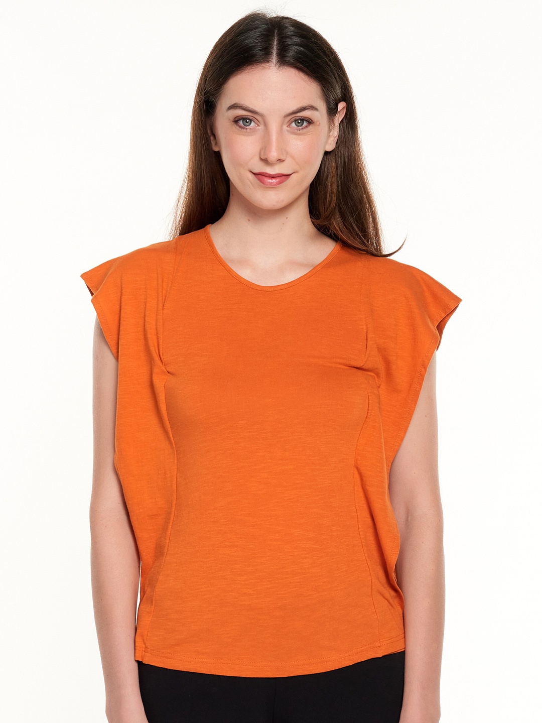 

UNMADE Kaftan Shaped Flutter Top, Orange