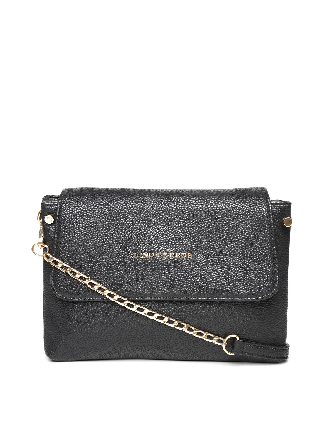 

Lino Perros Black Solid Sling Bag