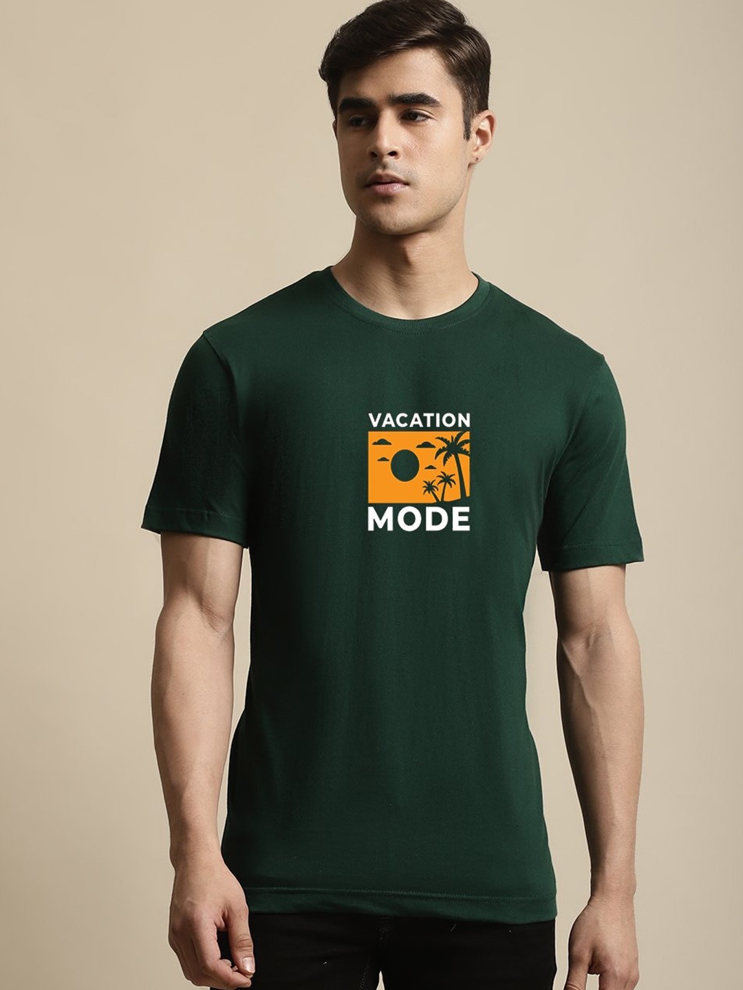 

borse lele Typography Printed Pure Cotton T-shirt, Green