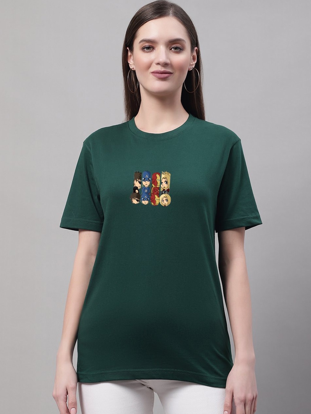 

Miaz Lifestyle Avenger Printed Pure Cotton T shirt, Green