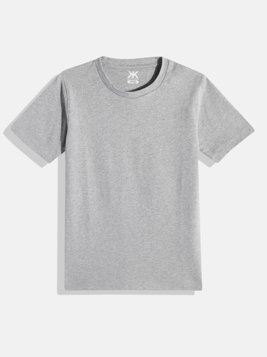 

Kook N Keech Teens Boys Pure Cotton T-shirt, Grey melange