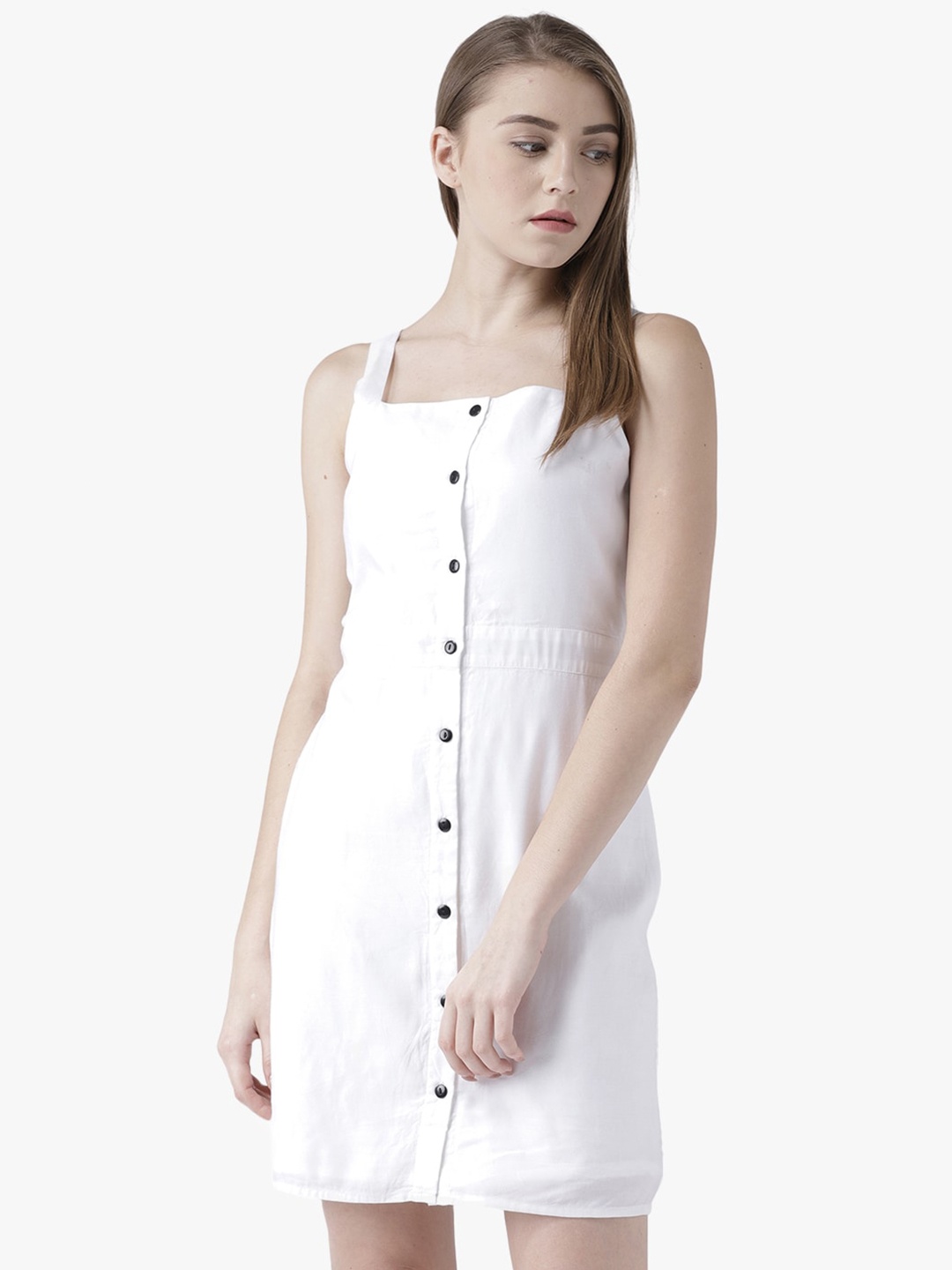 

DODO & MOA Shoulder Straps A-Line Dress, White