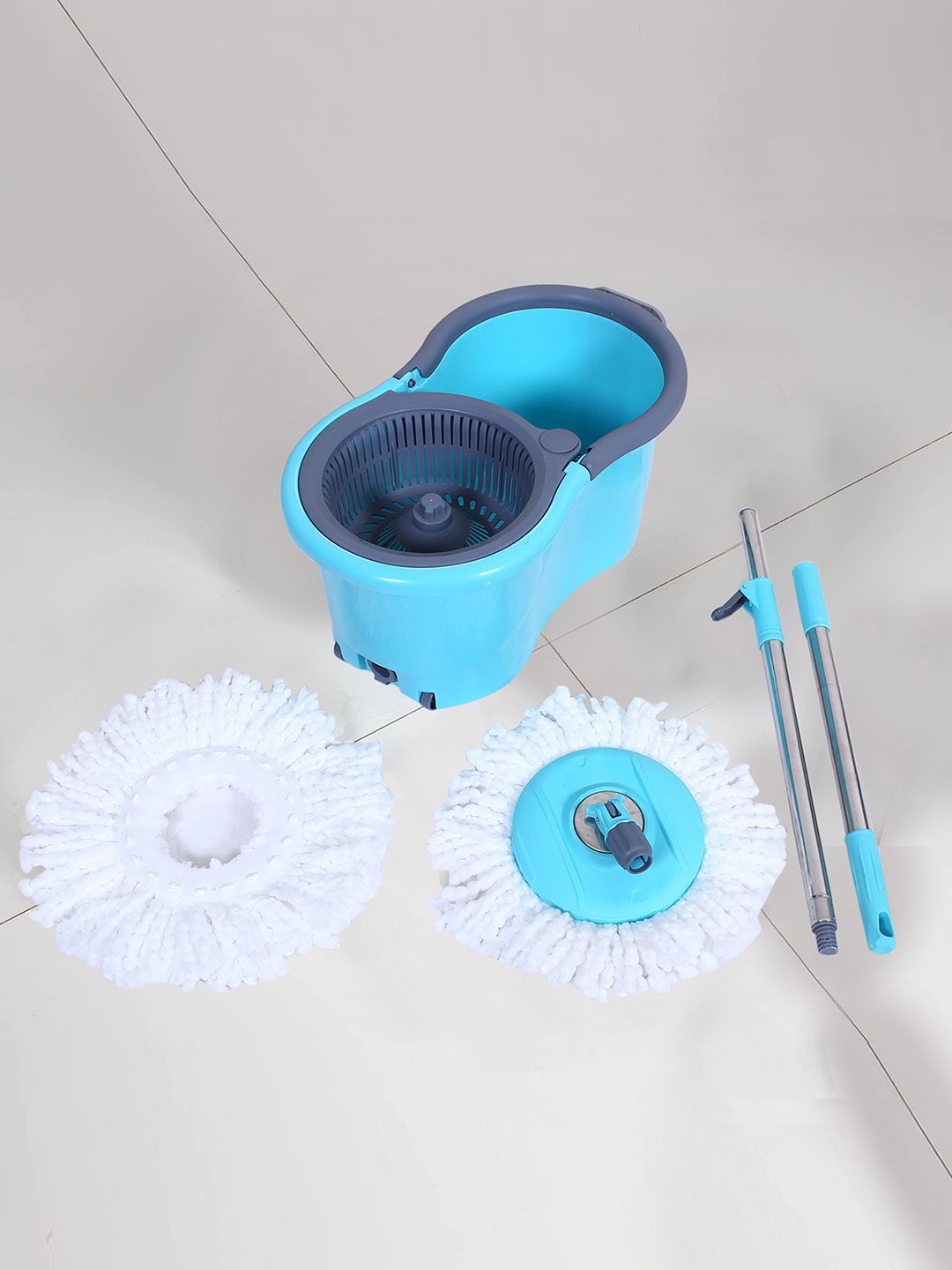 

Kuber Industries Blue & White Adjustable & Durable Mopping Set