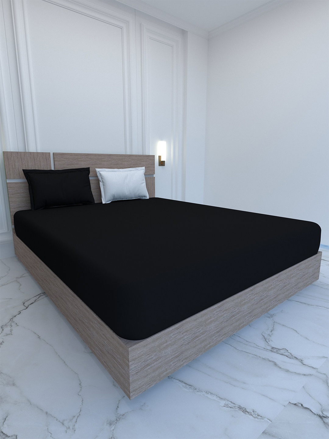 

Pure Decor Black & White 400 TC King Bedsheet with 2 Pillow Covers