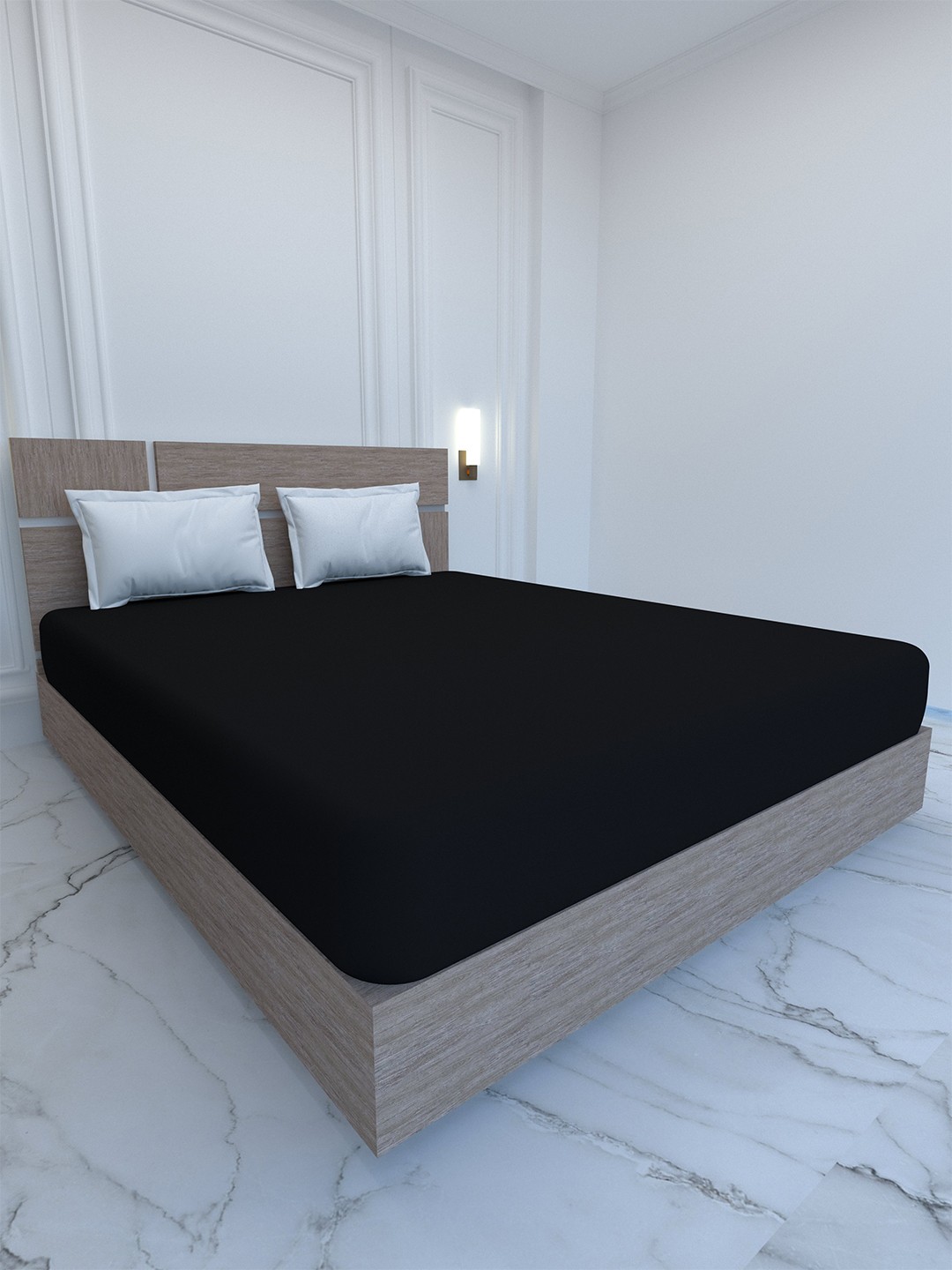 

Pure Decor Black & White 400 TC King Bedsheet with 2 Pillow Covers
