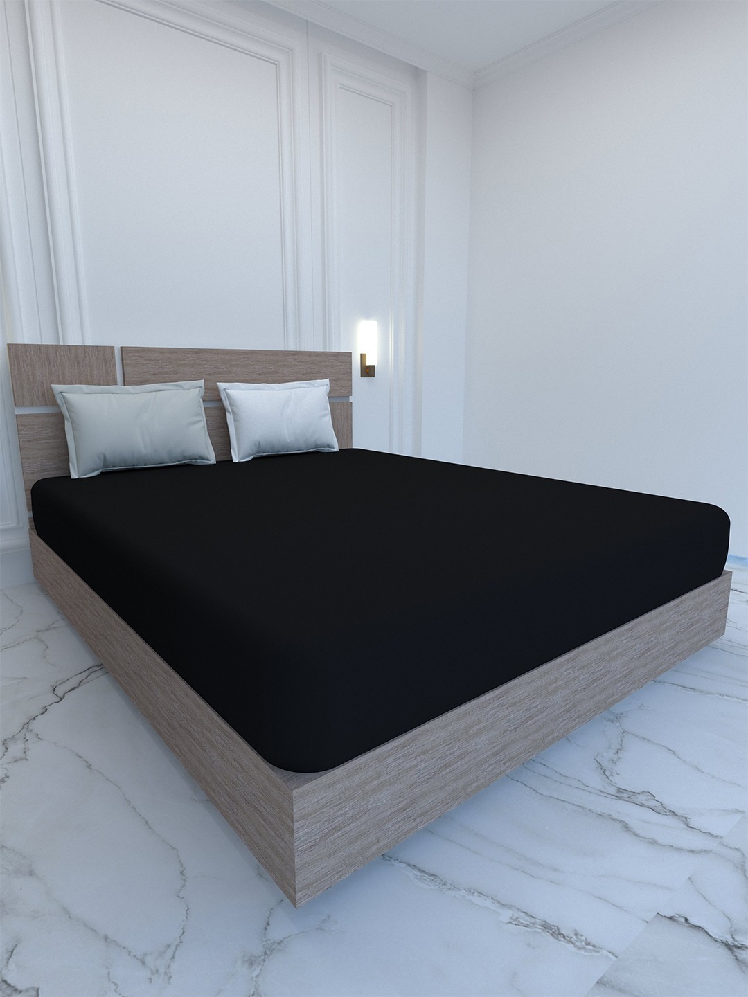 

Pure Decor Palace Black & White 400 TC Pure Cotton King Bedsheet & 2 Pillow Covers