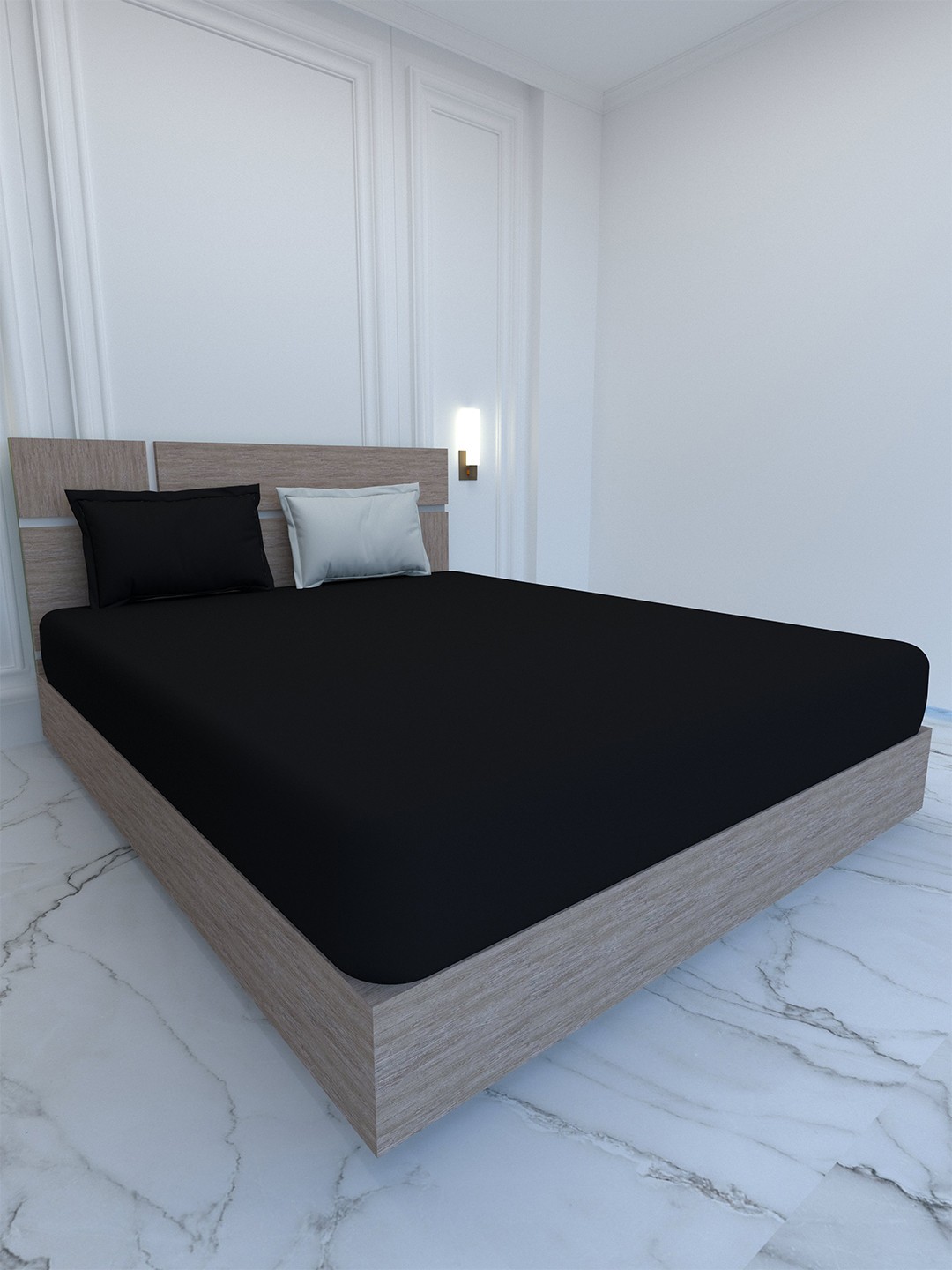 

Pure Decor Palace Black & Green 400 TC Cotton Super King Bedsheet With 2 Pillow Covers