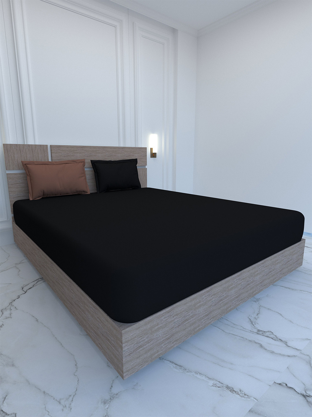 

Pure Decor Black & Brown 400 TC King Bedsheet with 2 Pillow Covers
