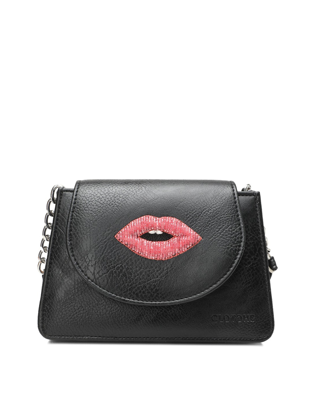 

Clotche Leather Water Resistant Structured Sling Bag, Black