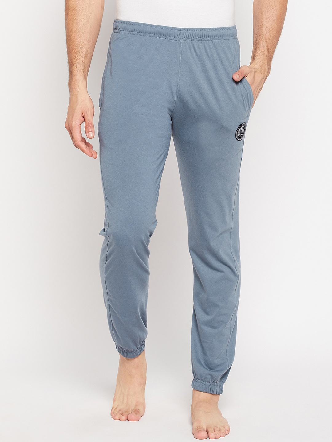 

Okane Men Mid-Rise Cotton Lounge Joggers, Blue