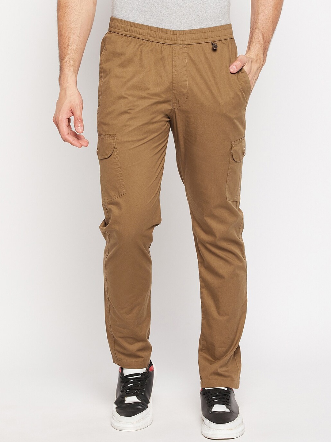 

Okane Men Regular-Fit Cotton Track Pants, Khaki