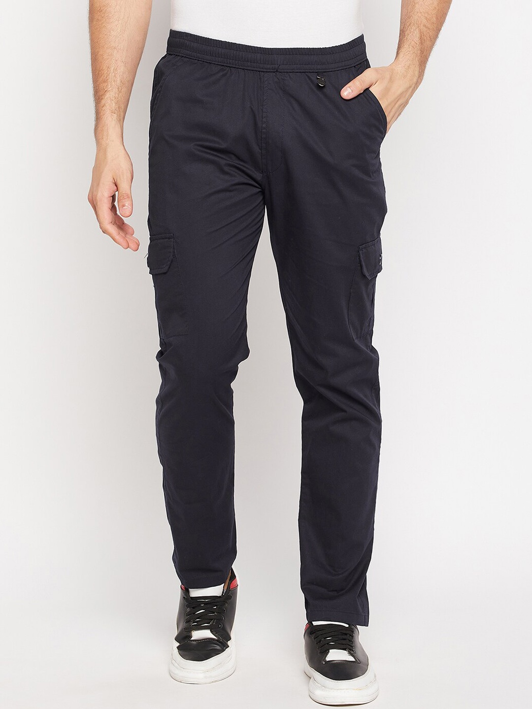 

Okane Men Regular-Fit Cotton Track Pants, Navy blue