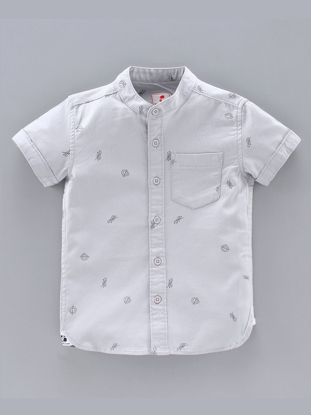 

JusCubs Boys Premium Conversational Printed Pure Cotton Casual Shirt, Grey