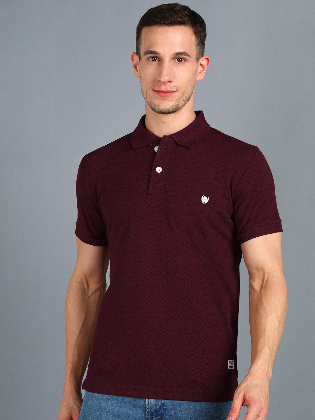 

Alan Jones Polo Collar Slim Fit T-shirt, Maroon