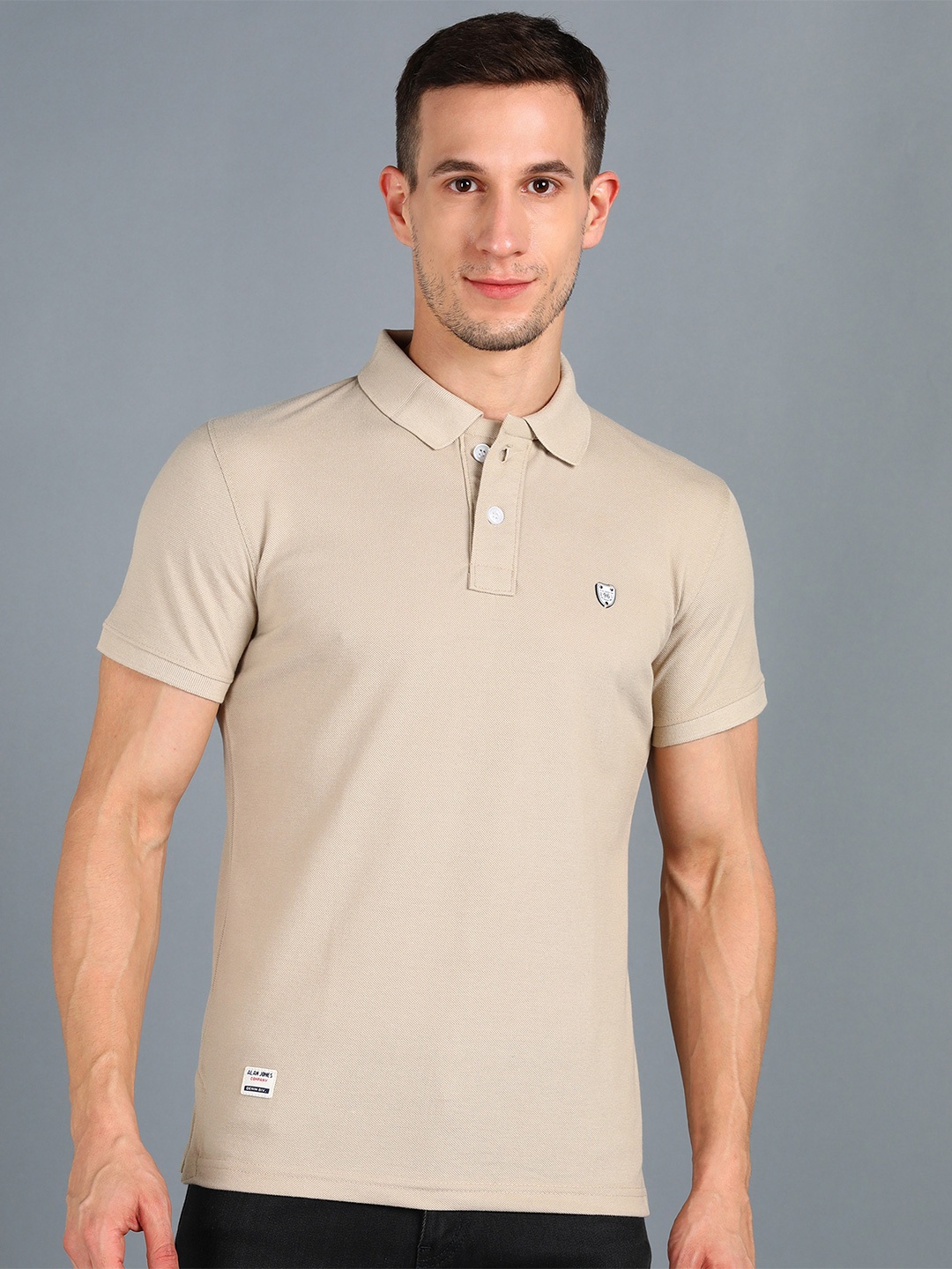 

Alan Jones Polo Collar Slim Fit T-shirt, Beige