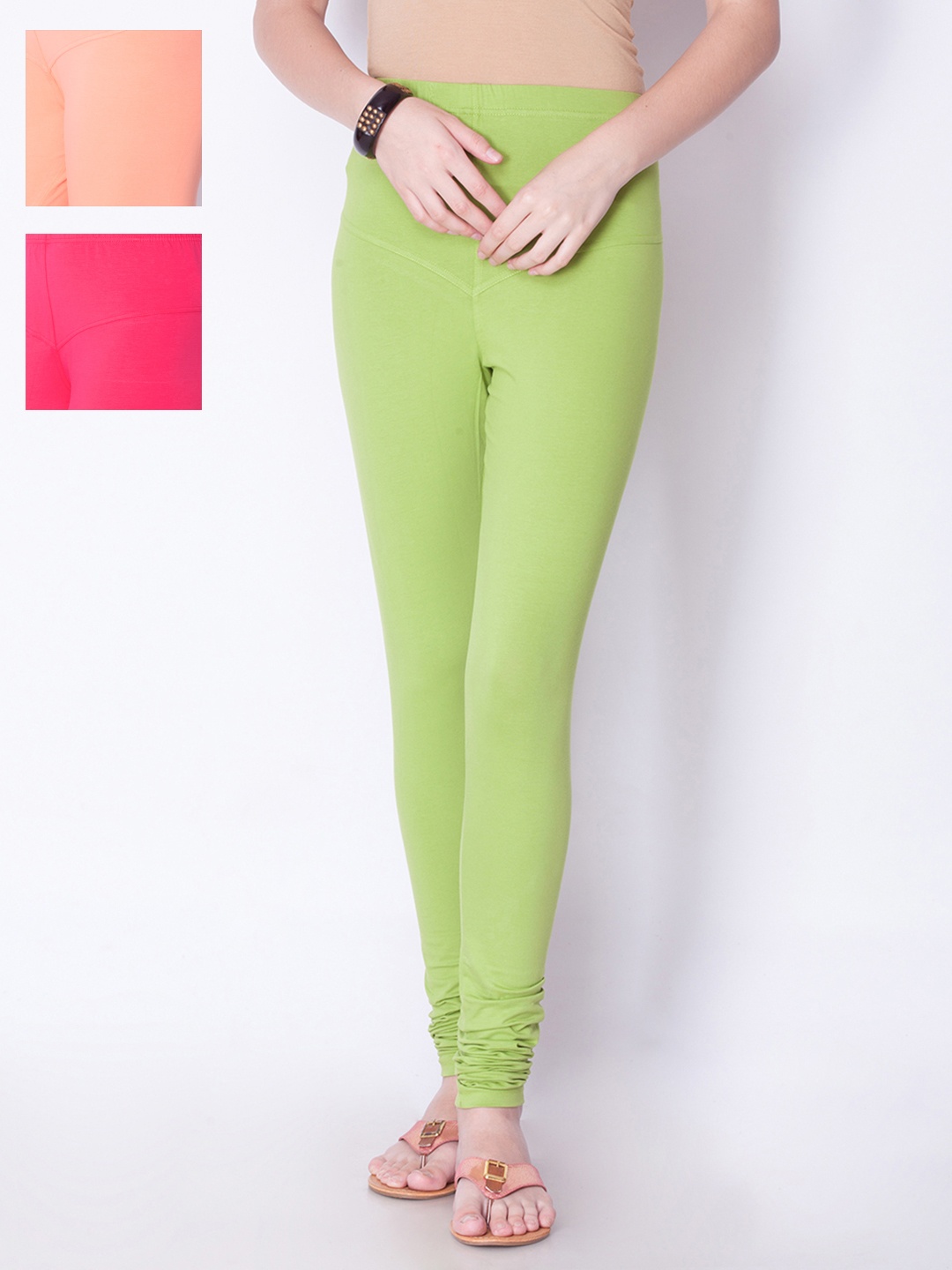 

Dollar Missy Pack of 3 Churidar Leggings, Pink