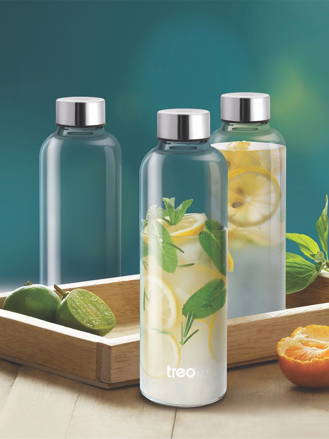 

Treo Clarion Borosilicate Glass 3 Pieces Transparent Glass Water Bottle 310 ml Each
