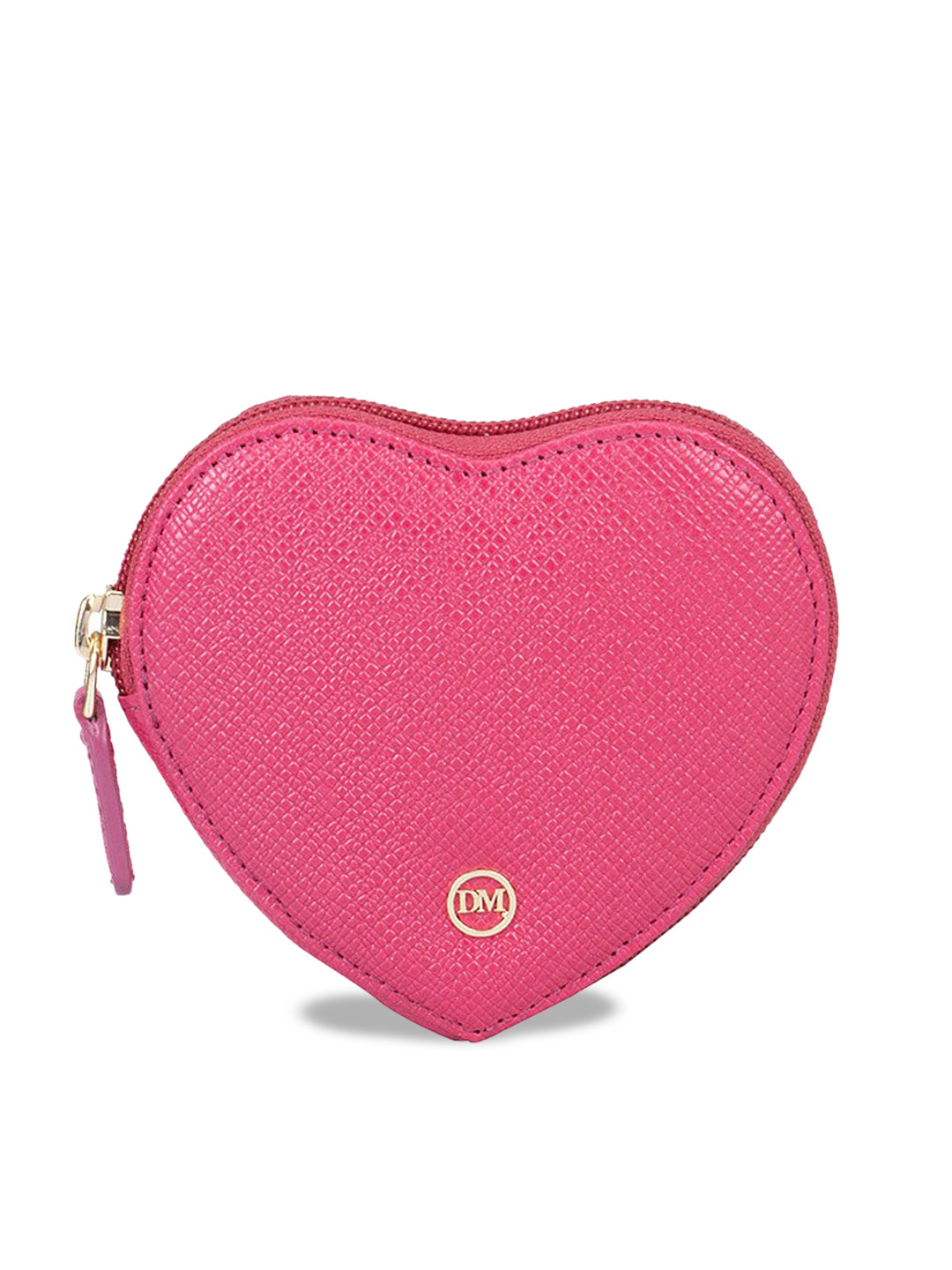 

Da Milano Textured Heart Shaped Travel Pouch, Pink