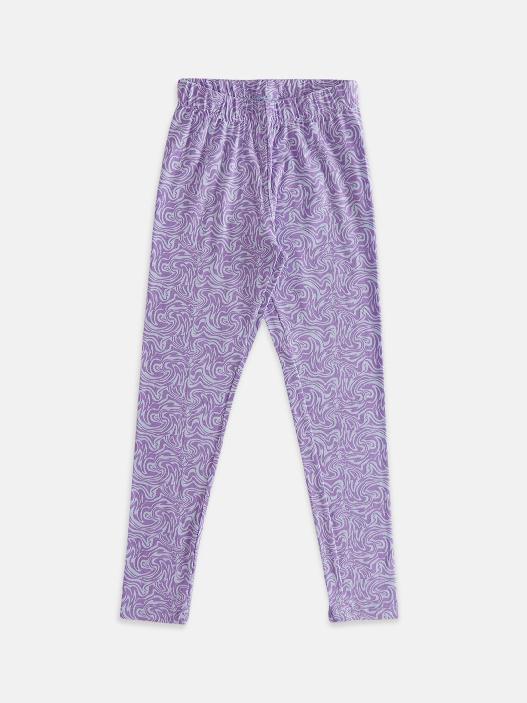 

Pantaloons Junior Girls Printed Cotton Churidar-Length Leggings, Purple