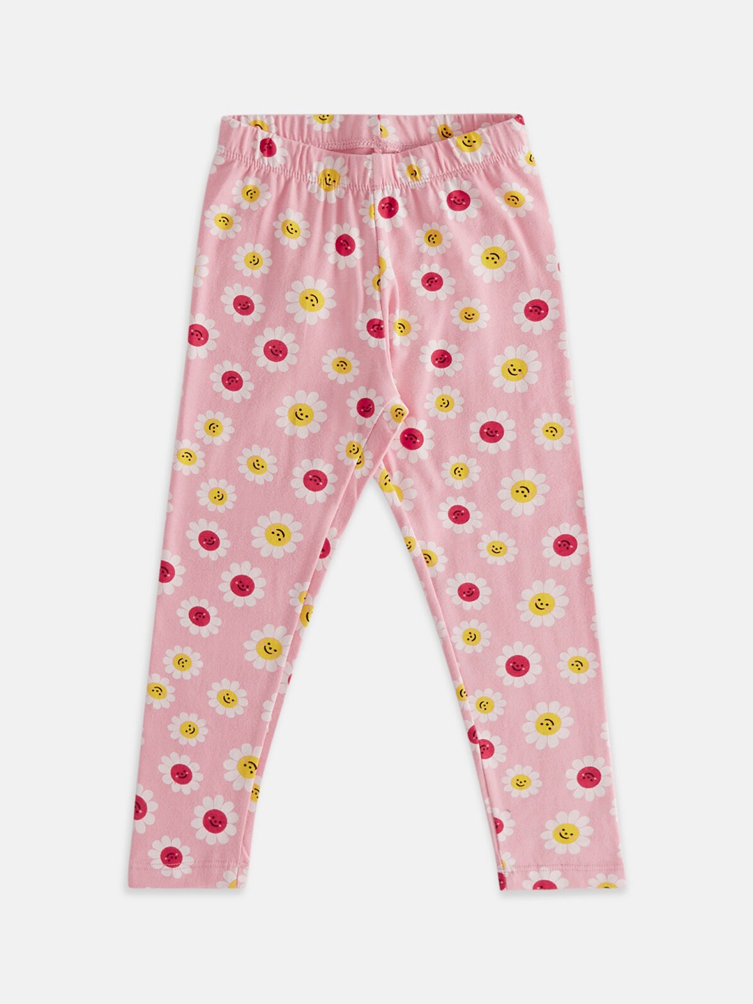 

Pantaloons Junior Girls Printed Ankle Length Cotton Leggings, Pink