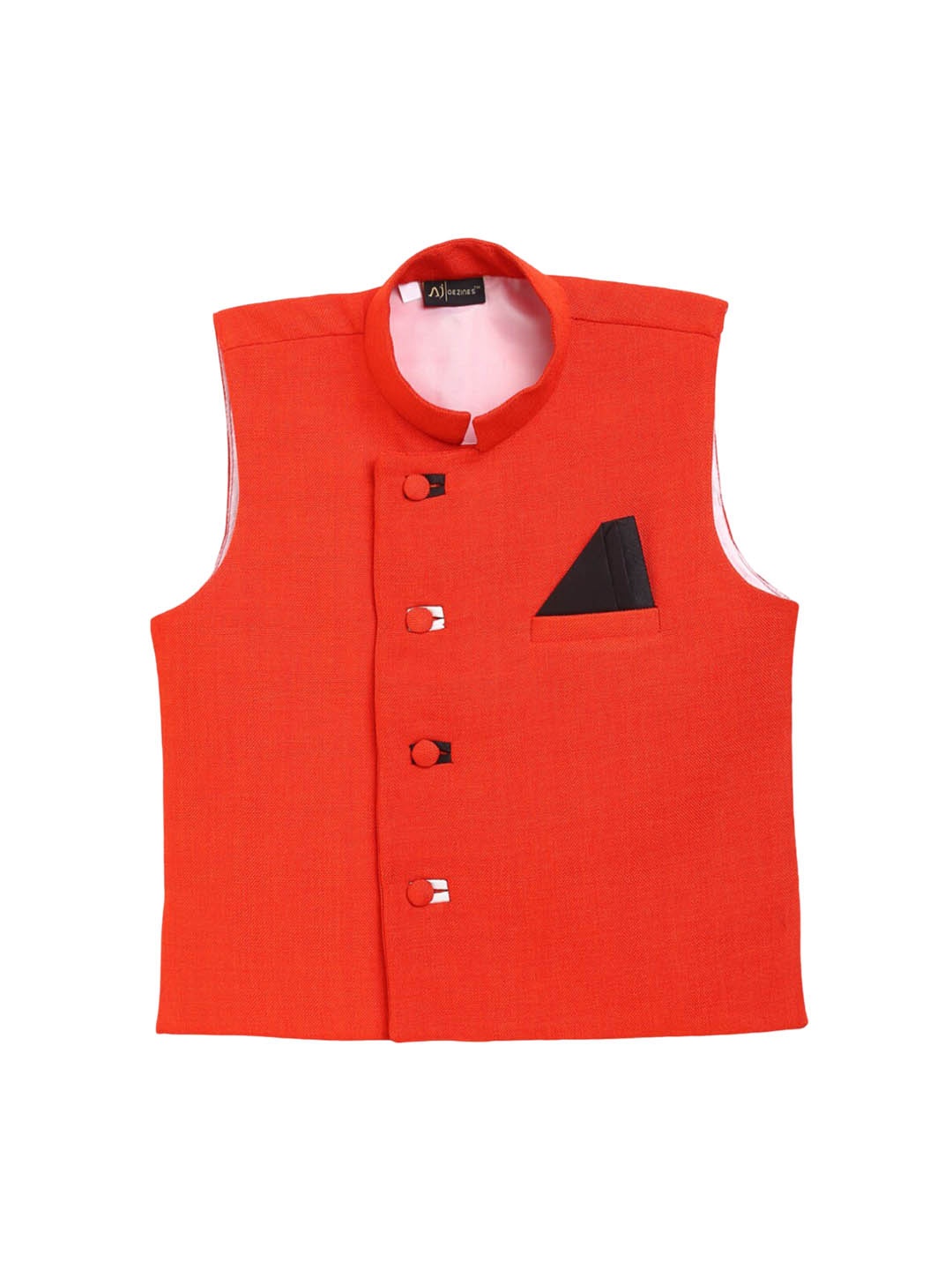 

Aj DEZInES Boys Mandarin Collar Nehru Jacket, Orange