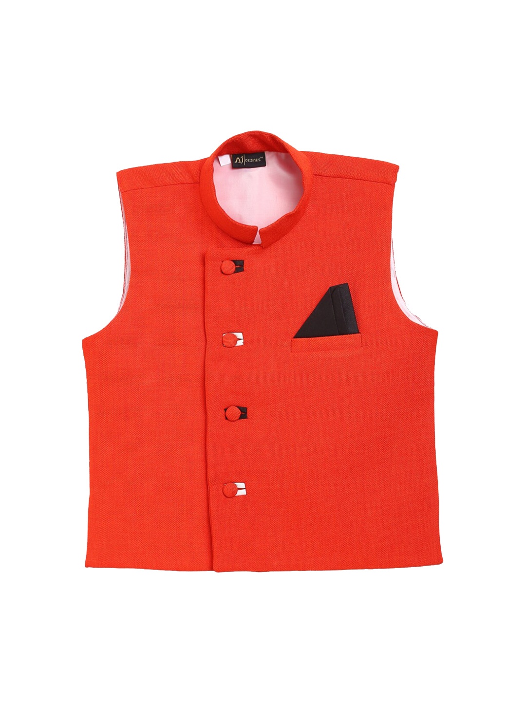 

Aj DEZInES Boys Nehru Jackets With Pocket Square, Orange