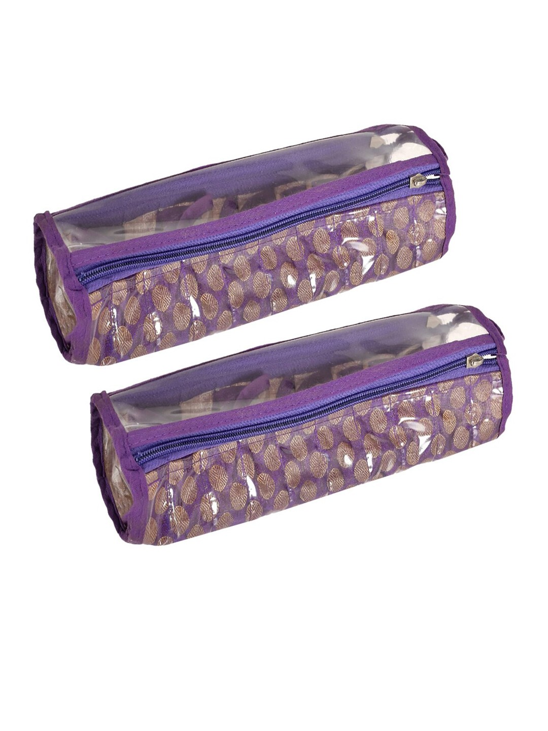 

Kuber Industries Purple 2-Pcs Circle Design Bangles Box Holders With 10 Compartments