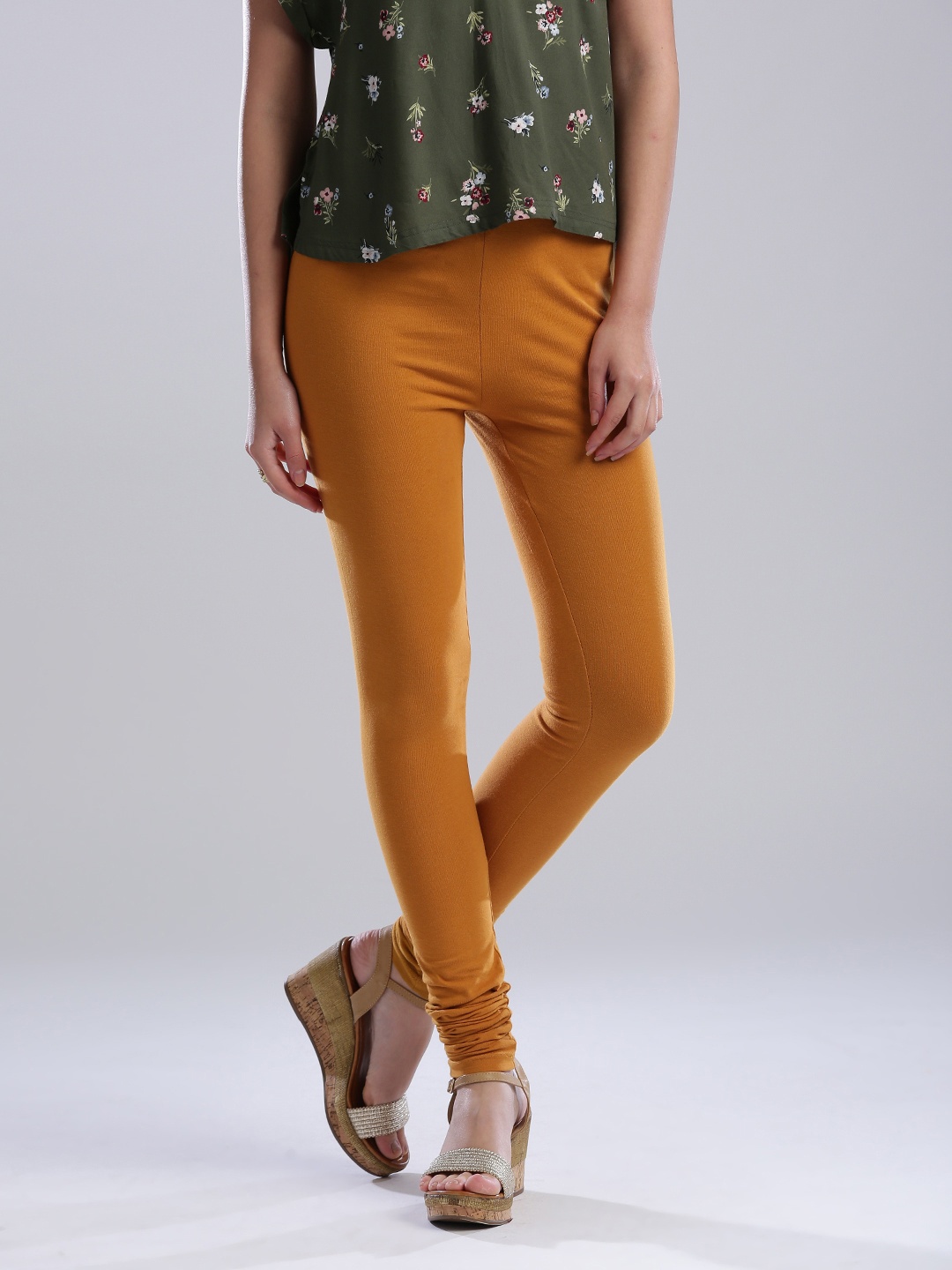 

W Cotton Leggings, Mustard