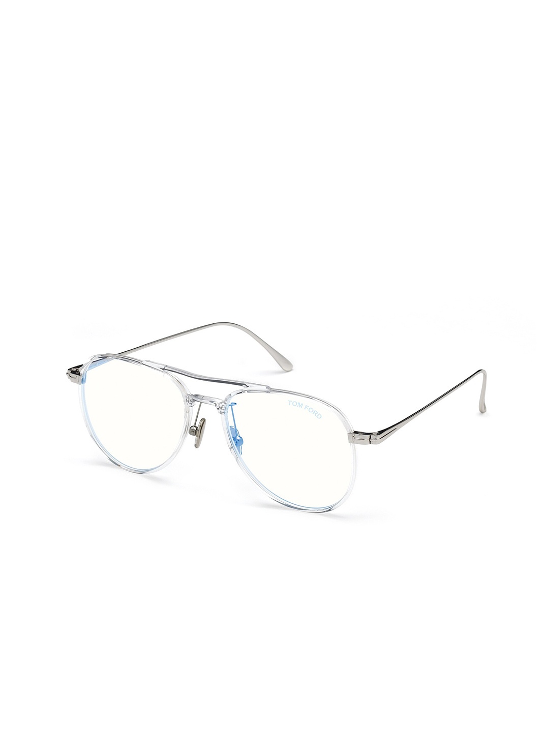 

Tom Ford Men Full Rim Aviator Frames FT5666-B_026, Transparent